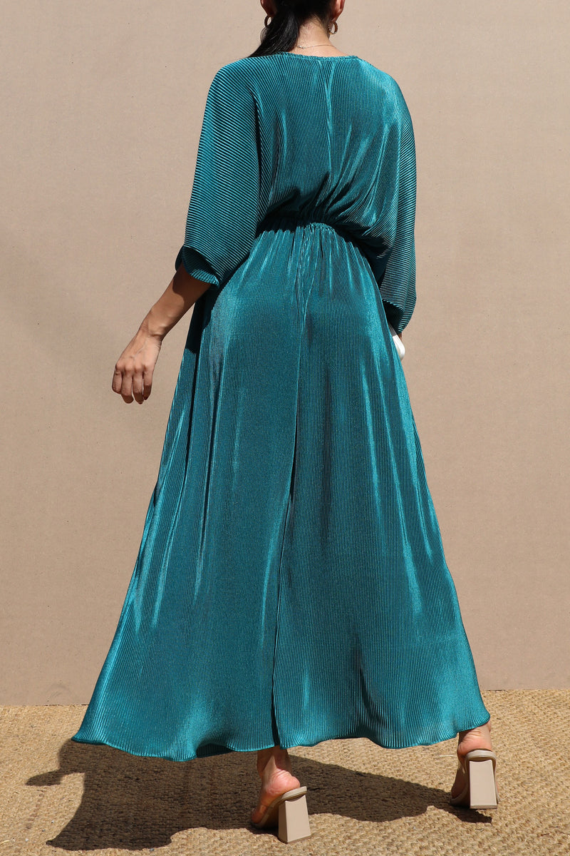 DD7455, PLEATED LOOSE FIT MIDI DRESS