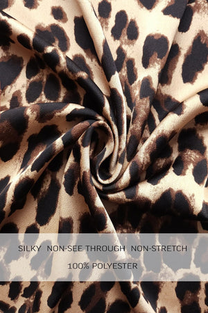 DD7719, LEOPARD V NECK SATIN MAXI DRESS