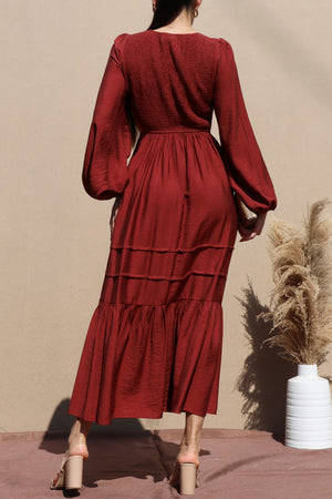 DD7703, LACE TOP WOVEN MIDI DRESS