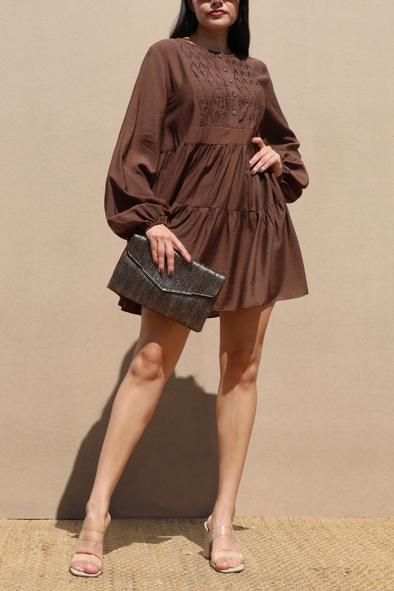 DD7745, LOOSE FIT WOVEN MINI DRESS