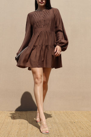 DD7745, LOOSE FIT WOVEN MINI DRESS