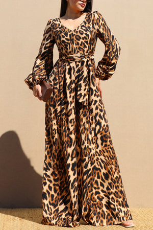 DD7774, LEOPARD MULTI WAY TIE WOVEN JUMPSUIT
