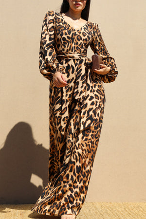 DD7774, LEOPARD MULTI WAY TIE WOVEN JUMPSUIT