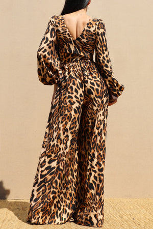 DD7774, LEOPARD MULTI WAY TIE WOVEN JUMPSUIT