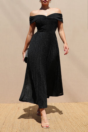 DD7615, LUXE OFF SHOULDER MIDI DRESS