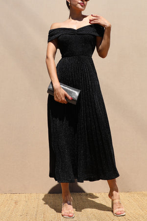 DD7615, LUXE OFF SHOULDER MIDI DRESS