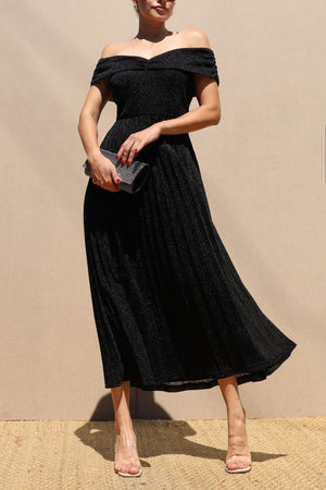 DD7615, LUXE OFF SHOULDER MIDI DRESS