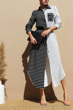 DD4523, BUTTON DOWN WOVEN SHIRT DRESS