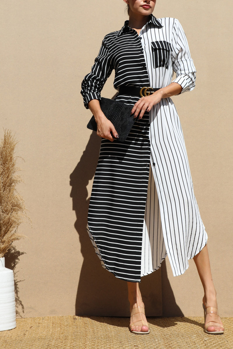 DD4523, BUTTON DOWN WOVEN SHIRT DRESS