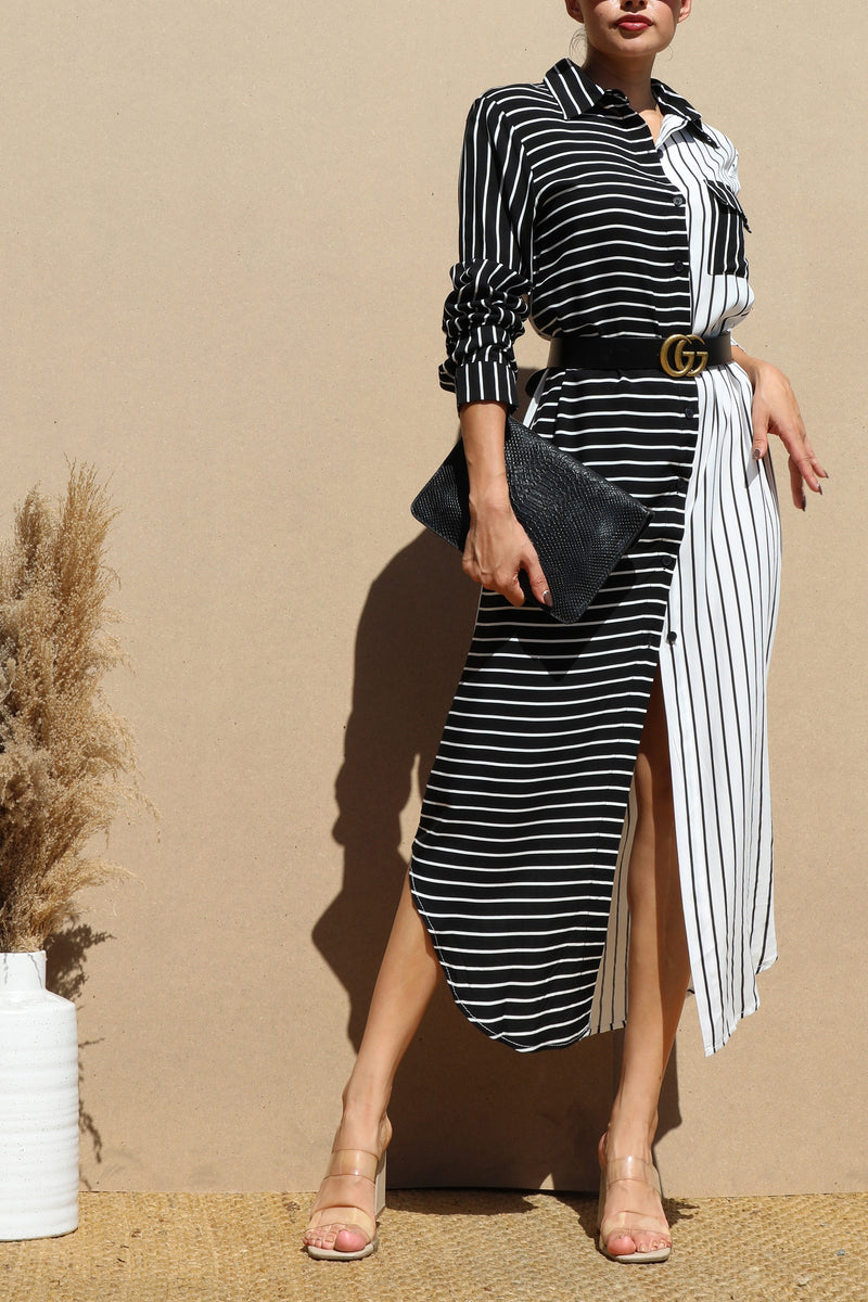 DD4523, BUTTON DOWN WOVEN SHIRT DRESS