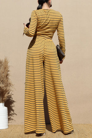 DD1225, STRIPED LONG SLEEVE KNIT TOP AND PANT SET
