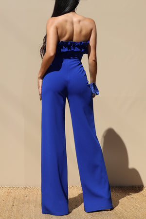 DD3742, Ruffled Tube Knit Jumpsuit