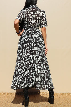 DD6915, PRINTED WRAP WOVEN MIDI DRESS