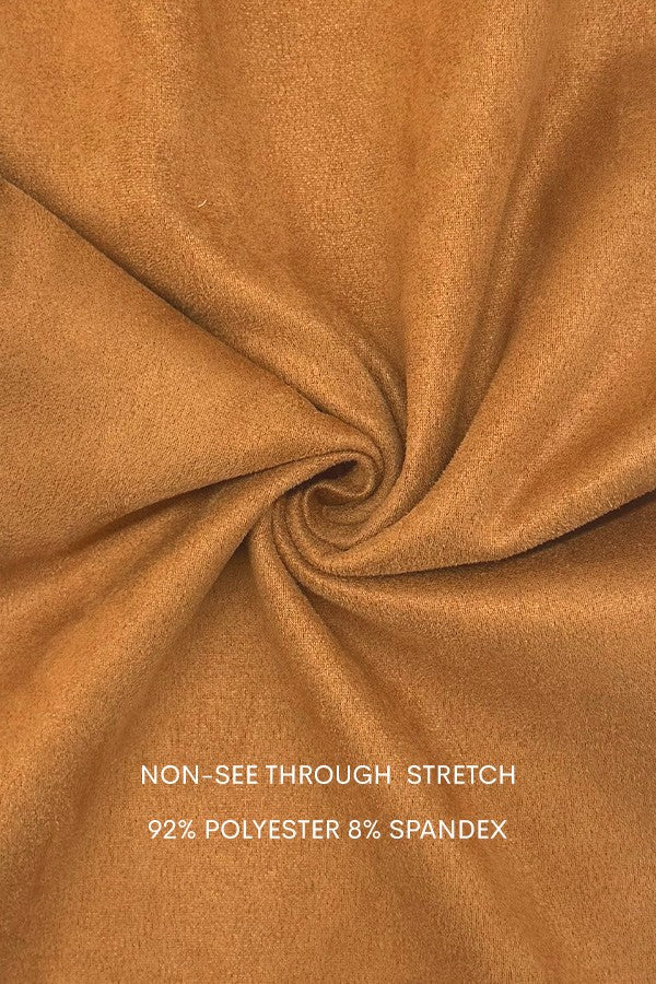 DD7806, PLEATED SUEDE MIDI DRESS