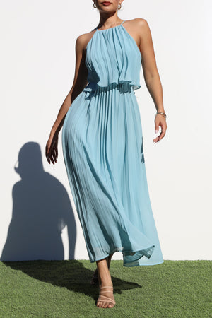 DD7021, PLEATED WOVEN MIDI DRESS