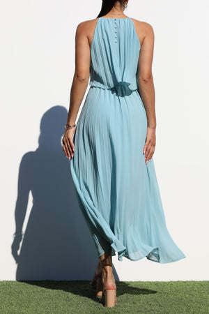 DD7021, PLEATED WOVEN MIDI DRESS
