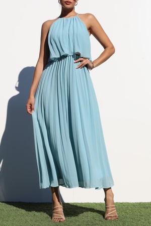 DD7021, PLEATED WOVEN MIDI DRESS