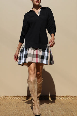 DD7740, LEOPARD LOOSE FIT KNIT DRESS