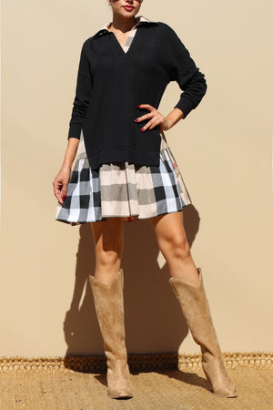 DD7740, LEOPARD LOOSE FIT KNIT DRESS