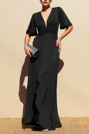DD3526, Twisted Venetian Maxi Dress