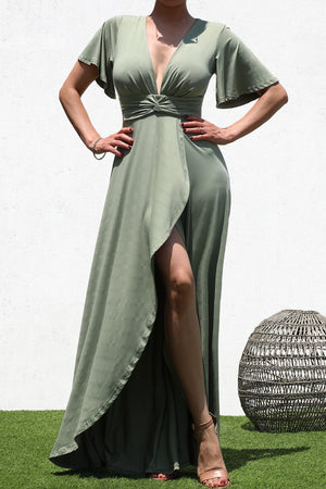 DD3526, Twisted Venetian Maxi Dress