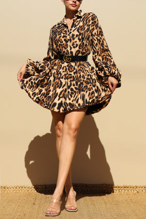 DD7786, BUBBLE HEM WOVEN SHIRT DRESS