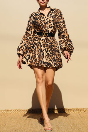 DD7786, BUBBLE HEM WOVEN SHIRT DRESS