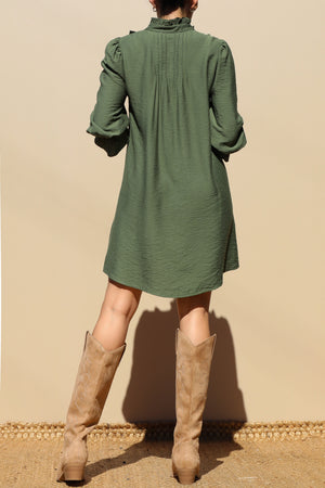 DD7802, LOOSE FIT WOVEN MINI DRESS