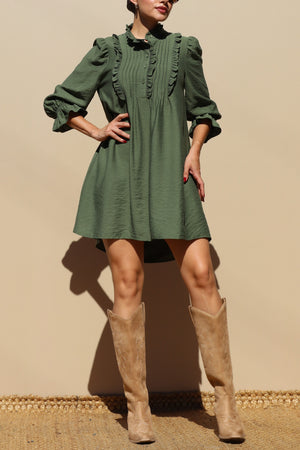 DD7802, LOOSE FIT WOVEN MINI DRESS