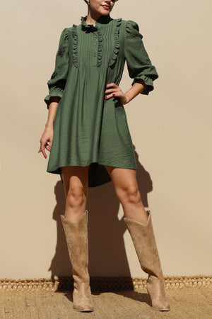 DD7802, LOOSE FIT WOVEN MINI DRESS