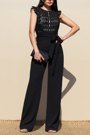 DD6188, LACE TOP KNIT JUMPSUIT