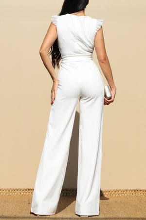 DD6188, LACE TOP KNIT JUMPSUIT