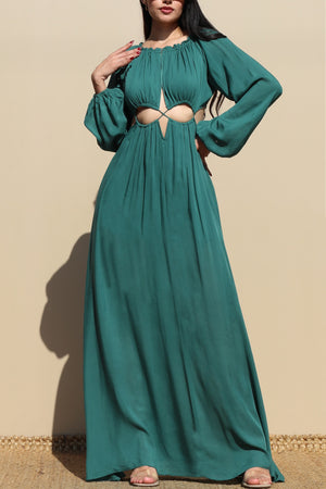 DD4097, ROUND WOVEN MAXI DRESS