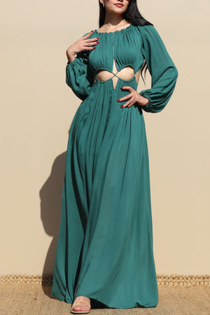 DD4097, ROUND WOVEN MAXI DRESS