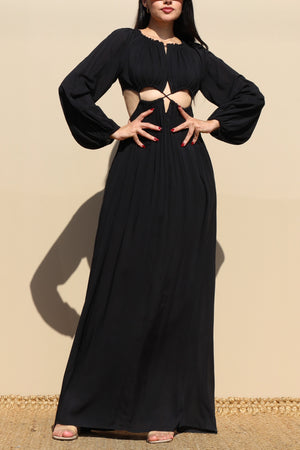 DD4097, ROUND WOVEN MAXI DRESS