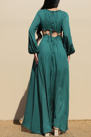DD4097, ROUND WOVEN MAXI DRESS