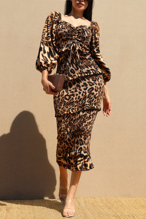 DD7776, LEOPARD SMOCK MIDI DRESS