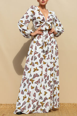 DD1888, TIE-FRONT DETAIL MAXI DRESS