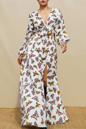 DD1888, TIE-FRONT DETAIL MAXI DRESS
