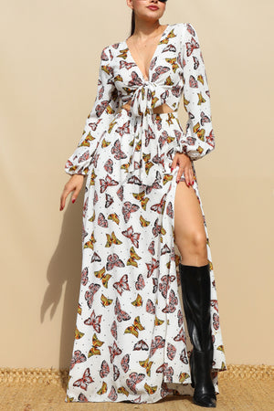 DD1888, TIE-FRONT DETAIL MAXI DRESS
