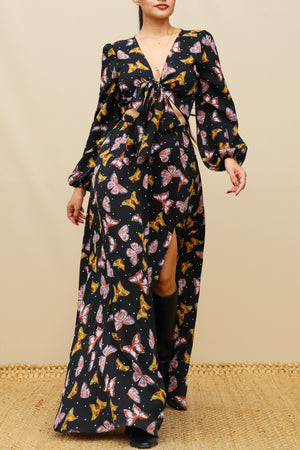 DD1888, TIE-FRONT DETAIL MAXI DRESS