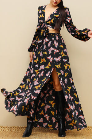 DD1888, TIE-FRONT DETAIL MAXI DRESS