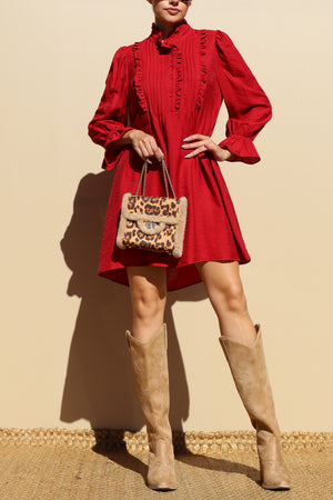 DD7802, LOOSE FIT WOVEN MINI DRESS