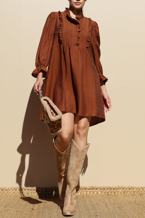 DD7802, LOOSE FIT WOVEN MINI DRESS