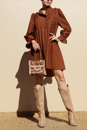 DD7802, LOOSE FIT WOVEN MINI DRESS