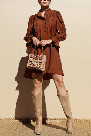 DD7802, LOOSE FIT WOVEN MINI DRESS
