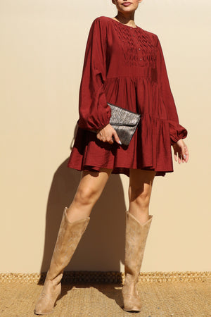 DD7745, LOOSE FIT WOVEN MINI DRESS