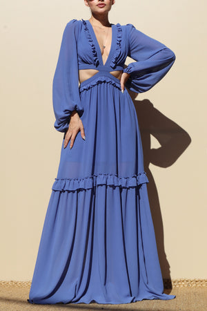 DD1913, LACE UP WOVEN MAXI DRESS