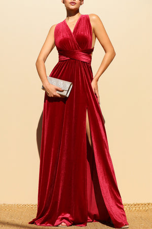 DD4809, MULTIWAY VELVET MAXI DRESS