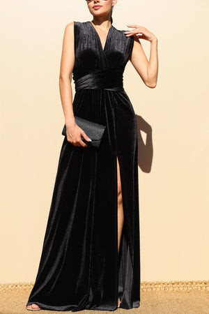 DD4809, MULTIWAY VELVET MAXI DRESS